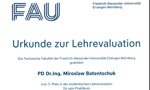 Towards entry "Celebrating Educational Leadership: PD Dr. Miroslaw Batentschuk’s Exceptional Achievement in Teaching"